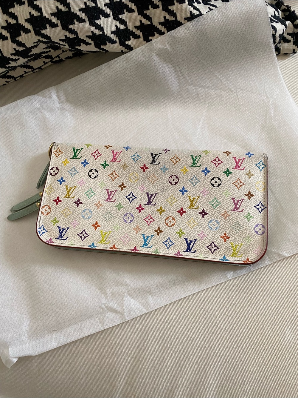 Louis Vuitton Multicolor Multicolore Murakami White Insolite Wallet COA Dust Bag